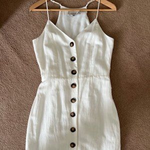 XS Adelyn Rae Button-Up Dress in White - NWOT (never worn out)